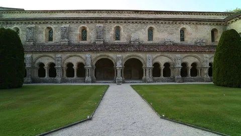 Courtyard at interior of abbey Stock Footage 77265477