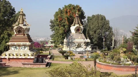 Courtyard in the Kopan monastery Video stock 58938019