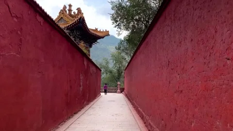Courtyard landscape of classical Chinese temple architecture 스톡 동영상 335852793
