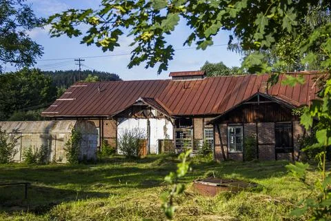 Courtyard of mechanical workshop Stock Photos
