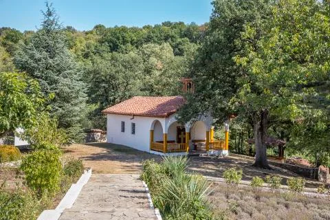 The courtyard of a monastery Stock Photos