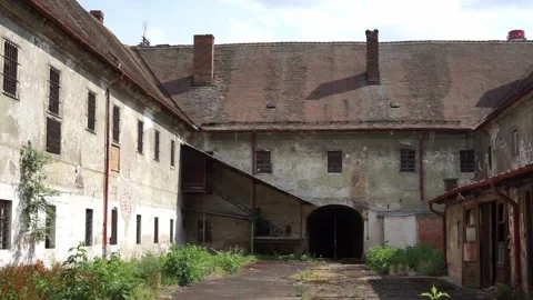 Courtyard of the old prison Video stock 246757535