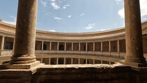 Courtyard of the Palace of Charles V Video stock 220966486
