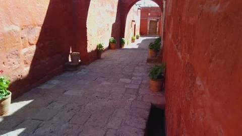 Courtyard of Saint Catherine Monastery Video stock 121500069