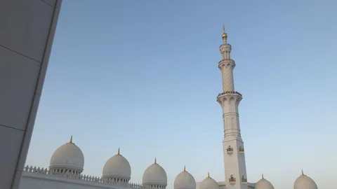 Courtyard Sheikh Zayed Mosque Stock Footage 125586249
