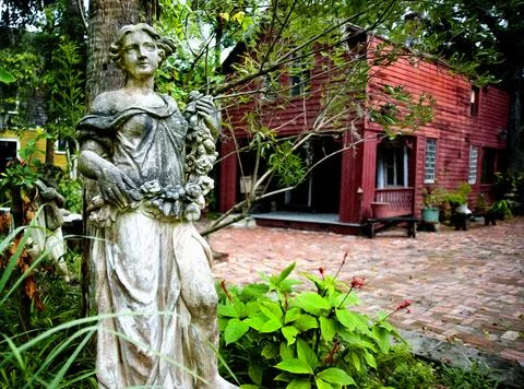 Courtyard statue Stock Photos
