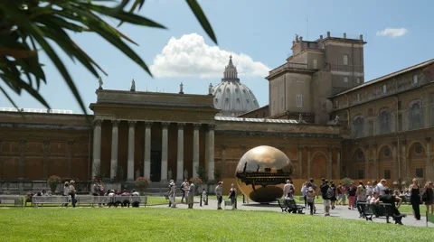 Courtyard of the Vatican Museum Stock Footage 60742130