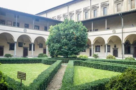 A courtyard view in florence Stock Photos