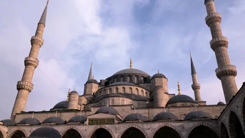 A Courtyard View of Sultan Ahmed Mosque Stock Footage 277532176
