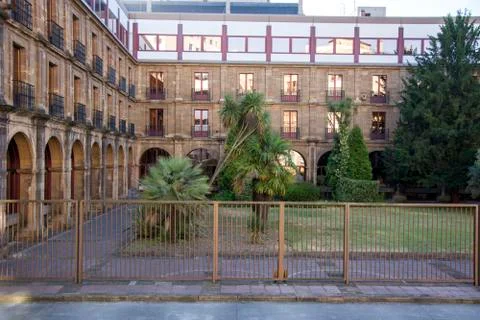Courtyard with windows Stock Photos