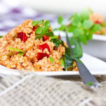 Couscous on plate Stock Photos