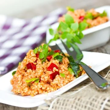 Couscous on plate Stock Photos