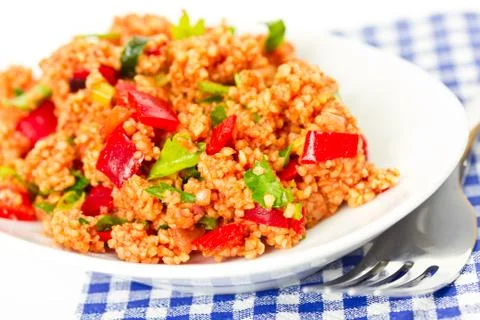 Couscous on plate Stock Photos