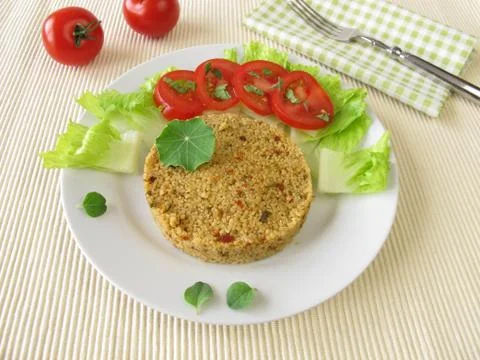 Couscous with salad Foto stock