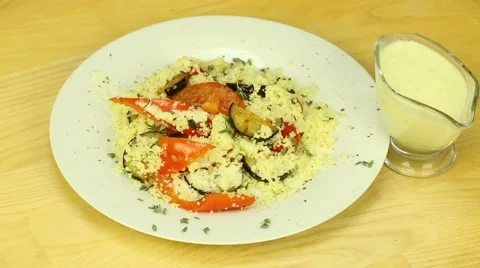 Couscous with stewed vegetables Stock Footage 43368089