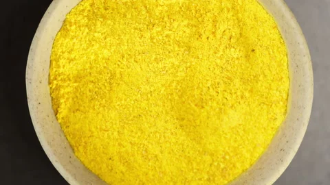 Couscous top view rotating, wheat groats. Middle eastern cuisine. Seasoning for Stock Footage 166320931