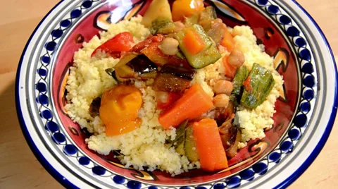 Couscous with vegetables Stock Footage 32273769