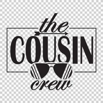 The Cousin Crew Arrow Frame Design and sunglasses Encased in Stock Illustration