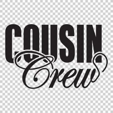 Cousin Crew Text Design With Bold And Script Displaying Ilustración de archivo