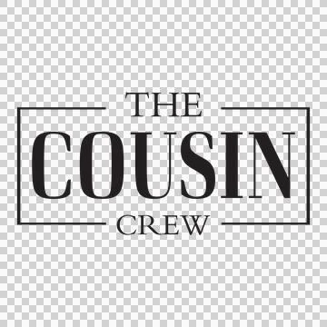 The Cousin Crew Text framing rectangle border Stock Illustration