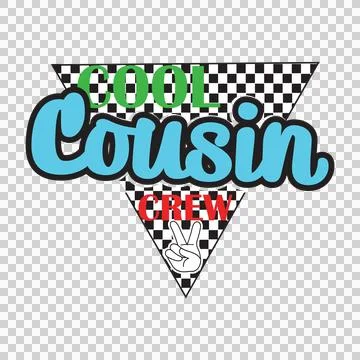 Cousin Text Label In Triangle bubble black plain typography Ilustração Stock