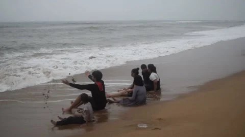 Cousins spending time together during vacation Stock Footage 132108859