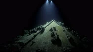 Cousteau's Underwater World  The Pre Continent. Light Moving Over The Submarine  Stock Footage