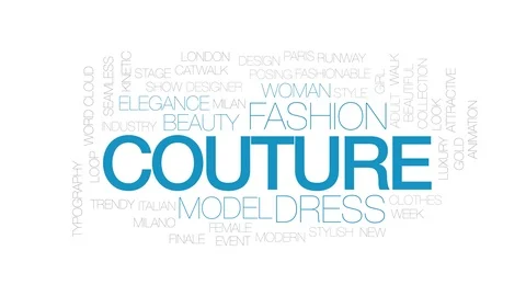 Couture animated word cloud. Kinetic typography. Stock Footage 109132467