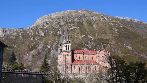 Covadonga Basilica view Stock Footage 106509104