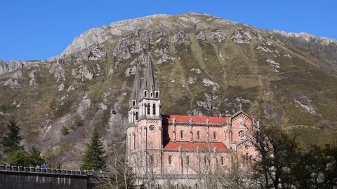 Covadonga Basilica view Stock Footage 106509194