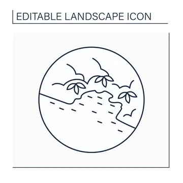 Cove line icon Stock Illustration