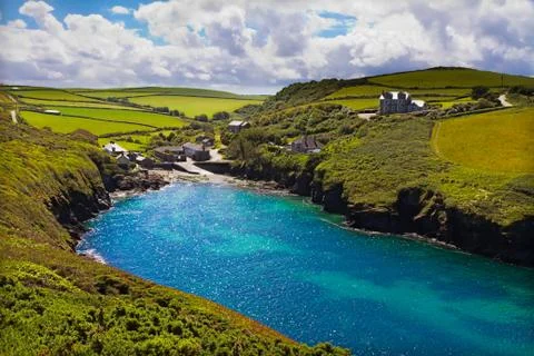 Cove at Port Quin, Cornwall, UK 스톡 사진