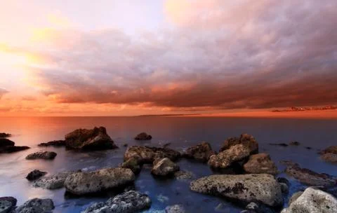 The cove sunset Stock Photos