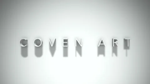Coven art 3D title animation with shadows on a white background Stock Footage 297106253