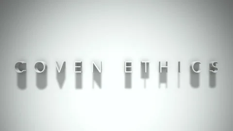 Coven ethics 3D title animation white text on a white background Stock Footage 299425186