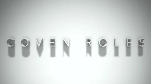 Coven roles 3D title animation with shadows on a white background Stock Footage 297106314