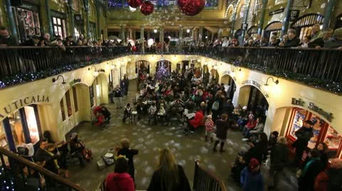 Covent Garden Christmas Stock Footage