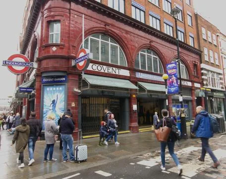 Covent Garden Train Station, Long Acre, London. Stock Photos