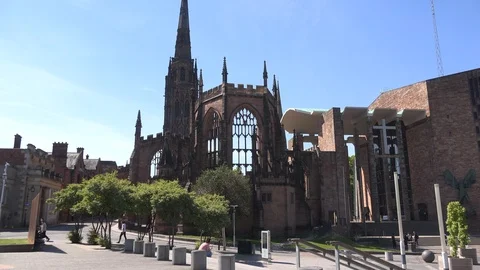 Coventry cathedral city centre England UK 4K Stock-Footage 110403089