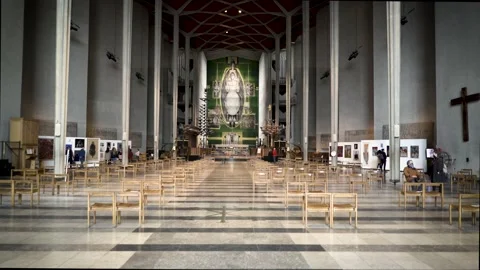 Coventry Cathedral Inside walk through Stock Footage 211713943