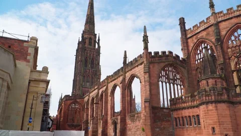 Coventry Cathedral Ruins Stock Footage 152628135