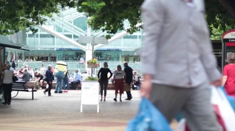 Coventry lower precinct shopping centre Stock Footage 65862812