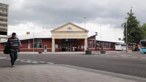 Coventry Pool Meadow bus station  Stock Footage 65861079