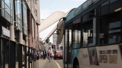 Coventry Whittle Arch with bus Stock Footage 65861610