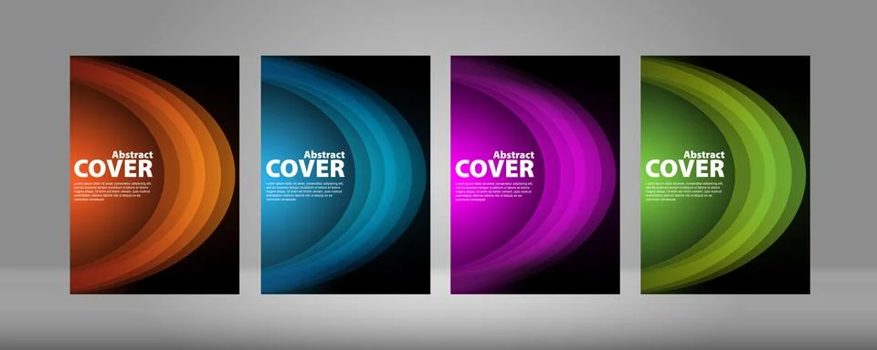Cover А4, gradient on a black background Stock Illustration
