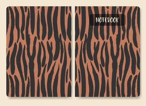 Cover with animal skin pattern. Cute colorful tiger skin background. Applicab 스톡 일러스트