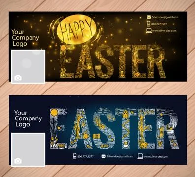 Cover background Happy Easter Stock Illustration