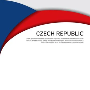 Cover, banner in state colors of czech republic. Creative vector design Stock Illustration