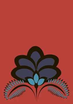 Cover for a book or notepad, postcard - stylized flowers and plants. Stock-Illustration