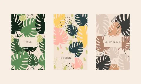 Cover, brochure, card leaf pattern  background Stock Illustration